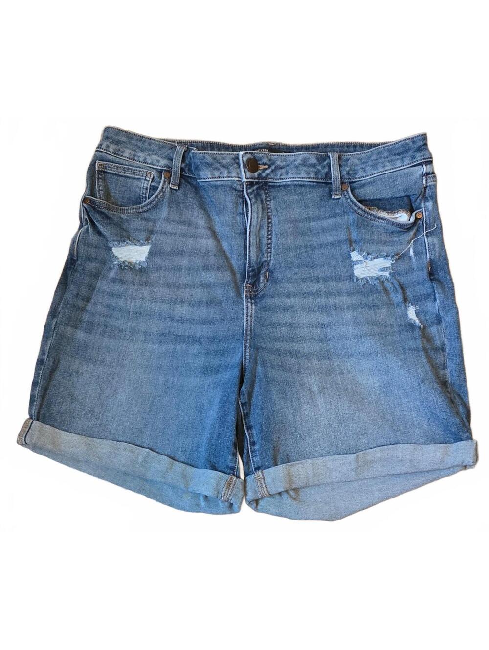 Simply Vera Vera Wang Distressed Denim Shorts Size 18